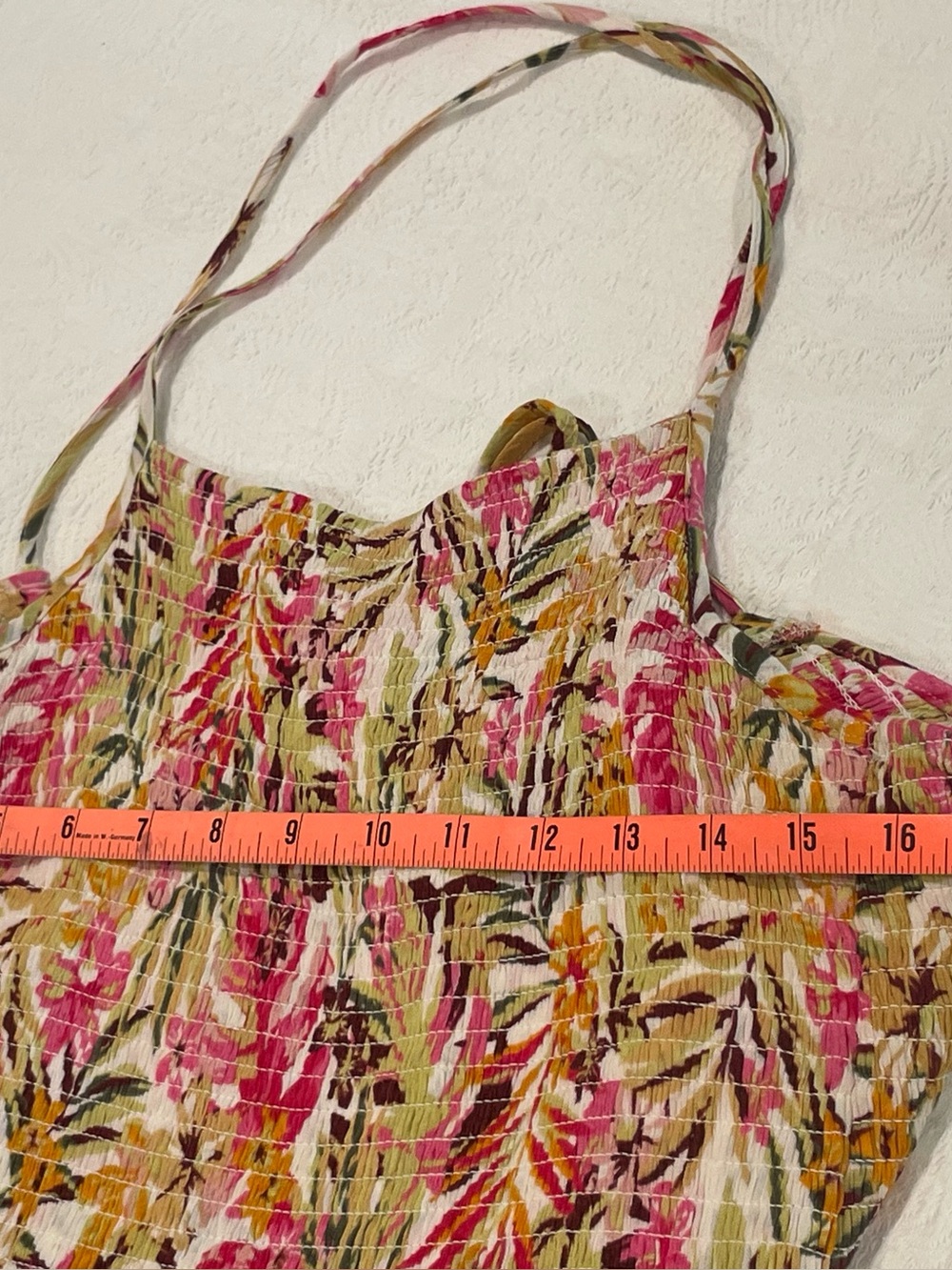 Rip Curl Copacabana Halter Midi Sundress Smocked Tropical Beach Open Back M EUC - Picture 6 of 15
